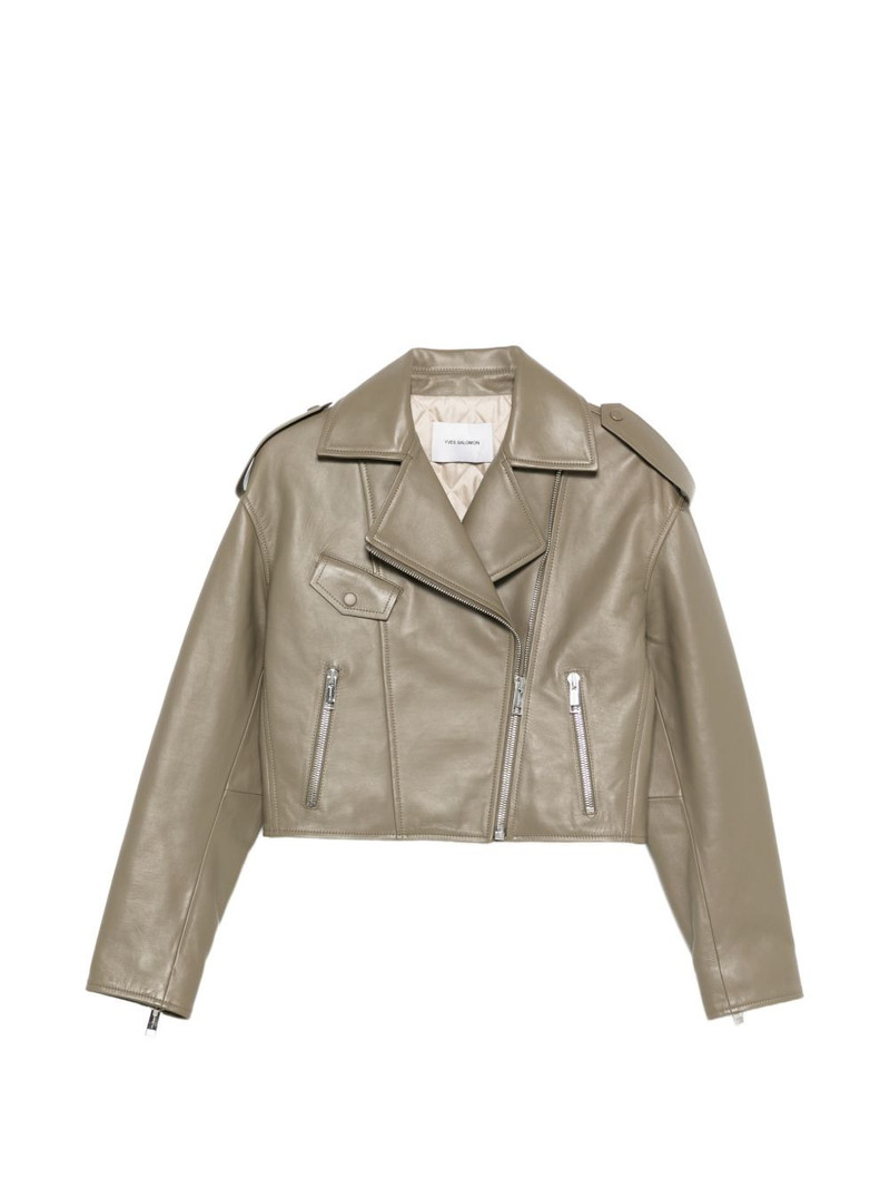 zip-fastening lambskin jacket 1