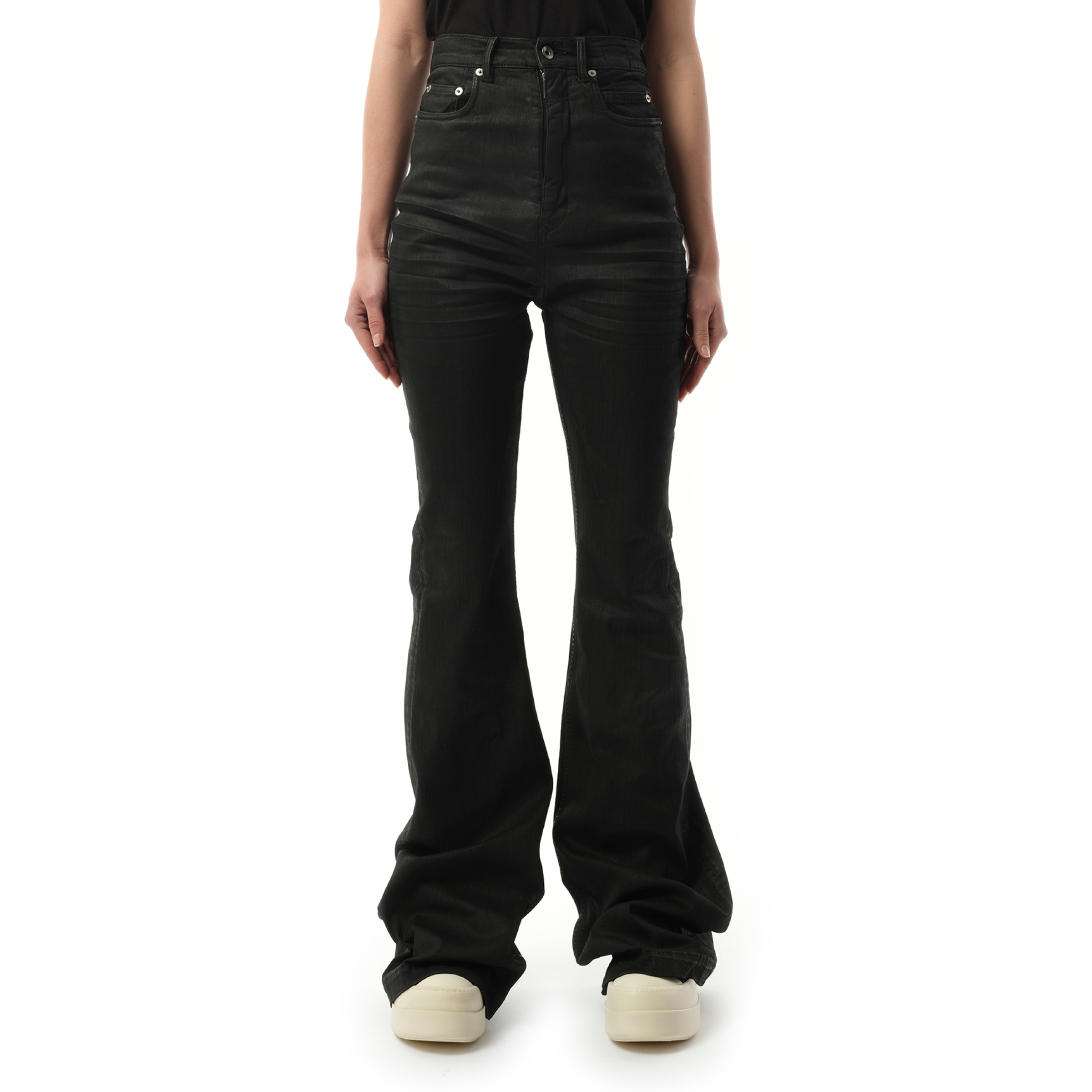 Rick Owens DRKSHDW Bolan Bootcut Denim Pants in Black Wax