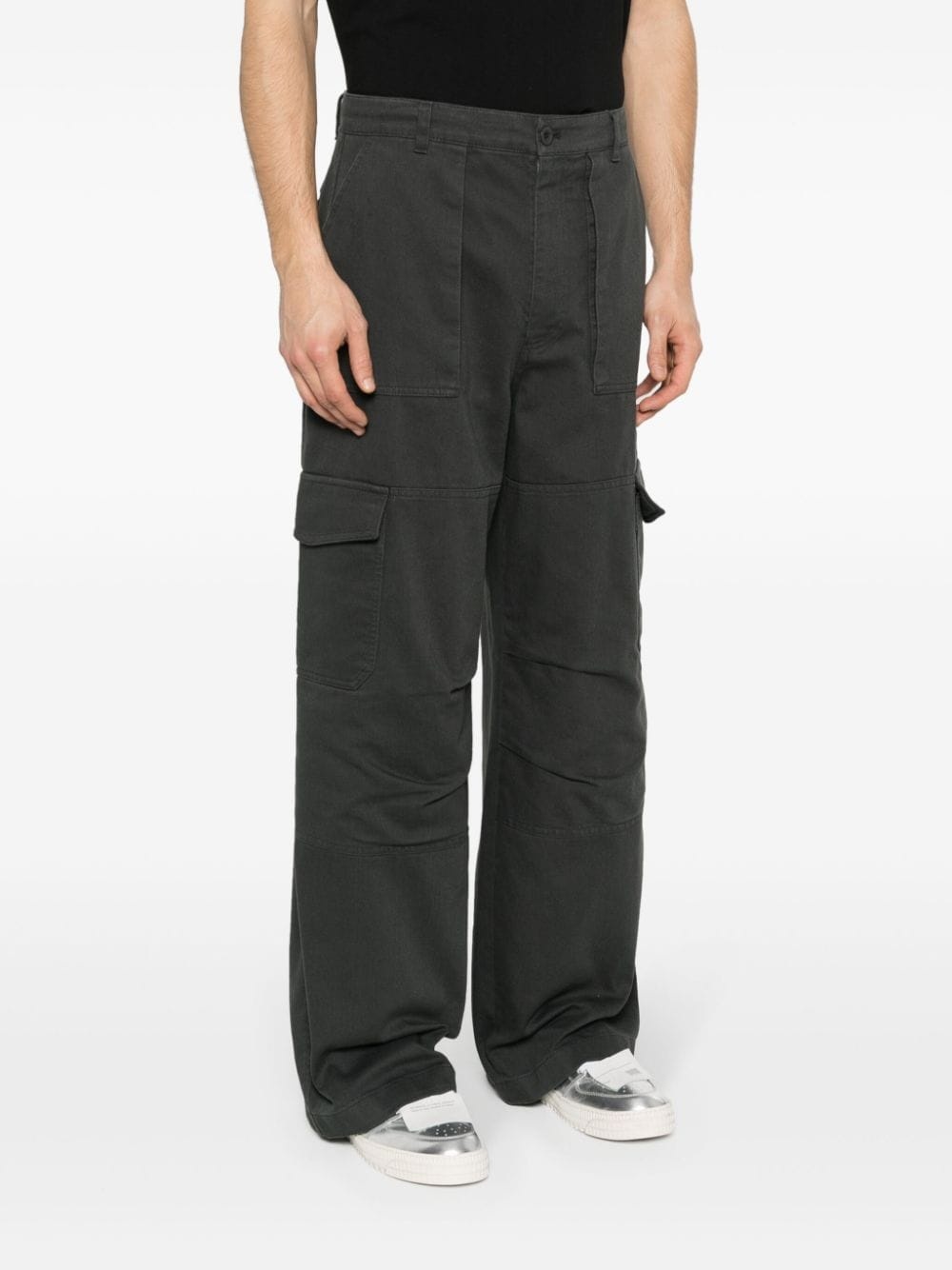 wide-leg cargo trousers - 3