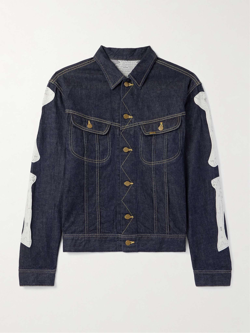 Mexican Tuxedo Crochet-Trimmed Denim Jacket - 1