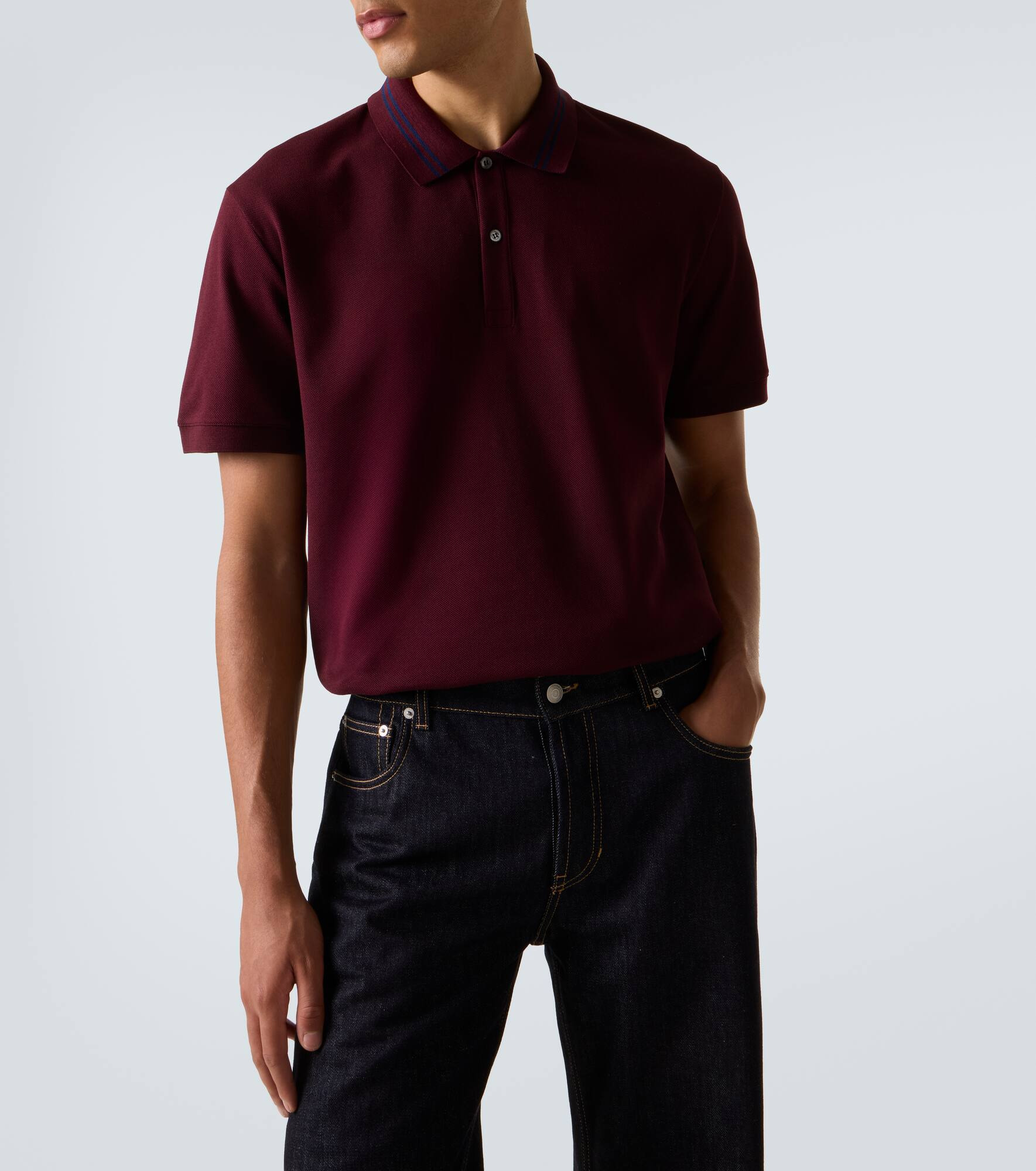 Cotton piqué polo shirt - 5