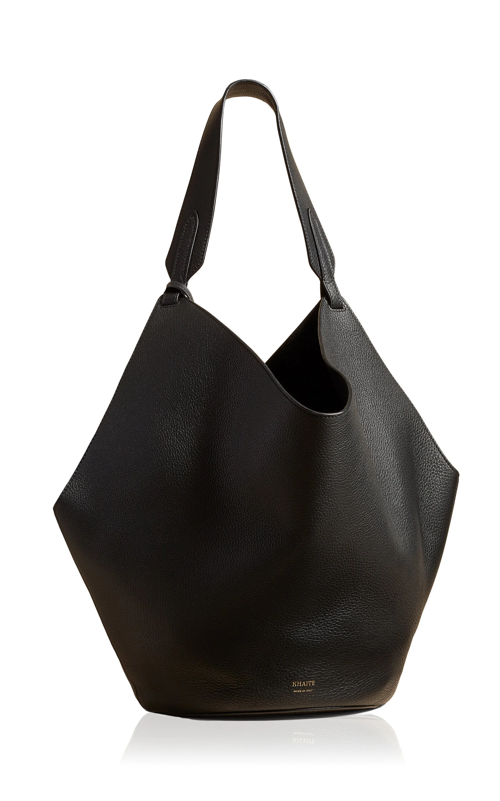Lotus Medium Leather Tote Bag black - 1