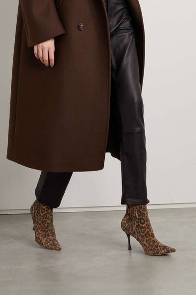 Gianvito Rossi 85 leopard-print suede ankle boots outlook