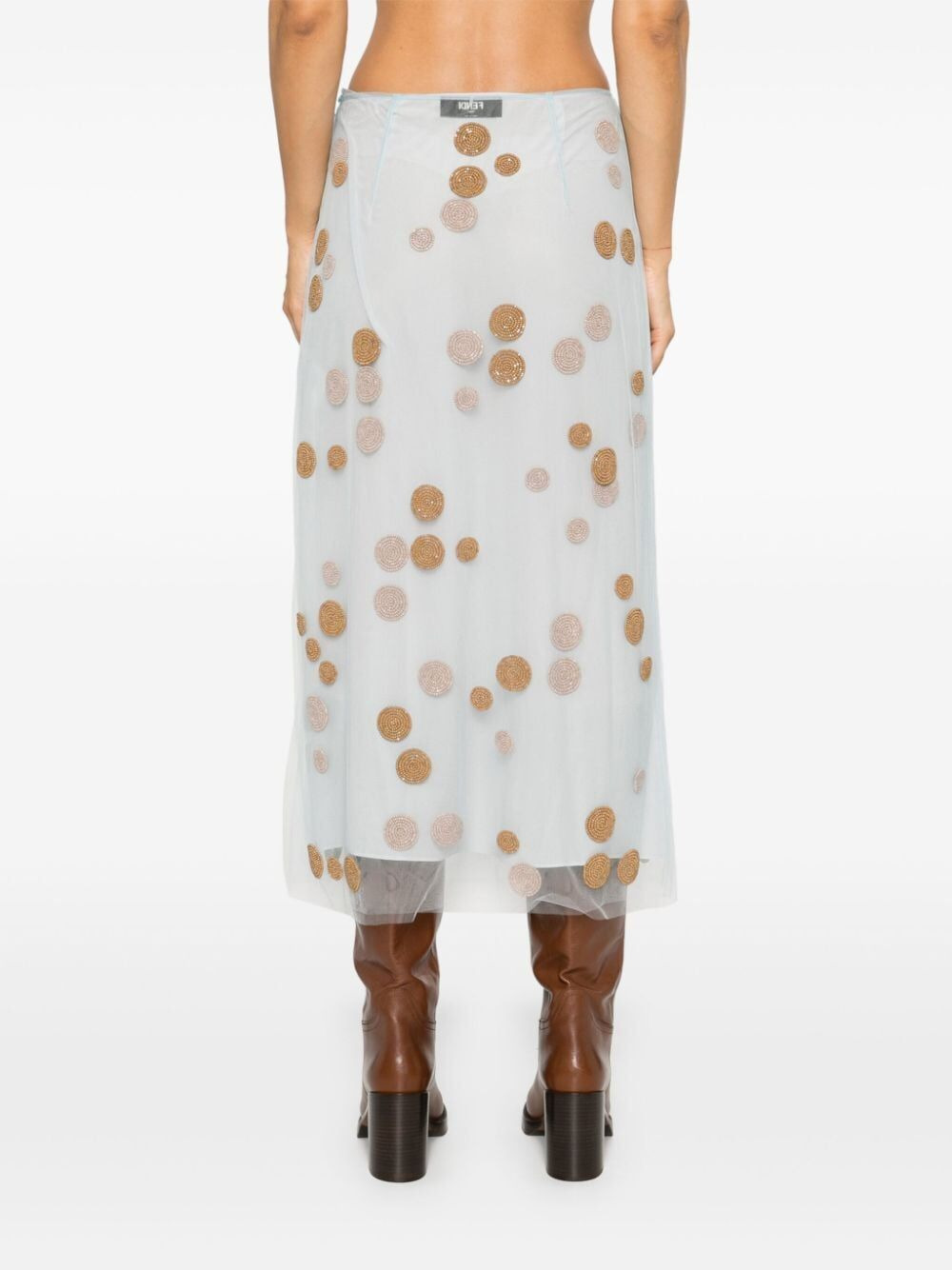 Fendi Women Gonna Longuette In Tulle Ricamato - 3