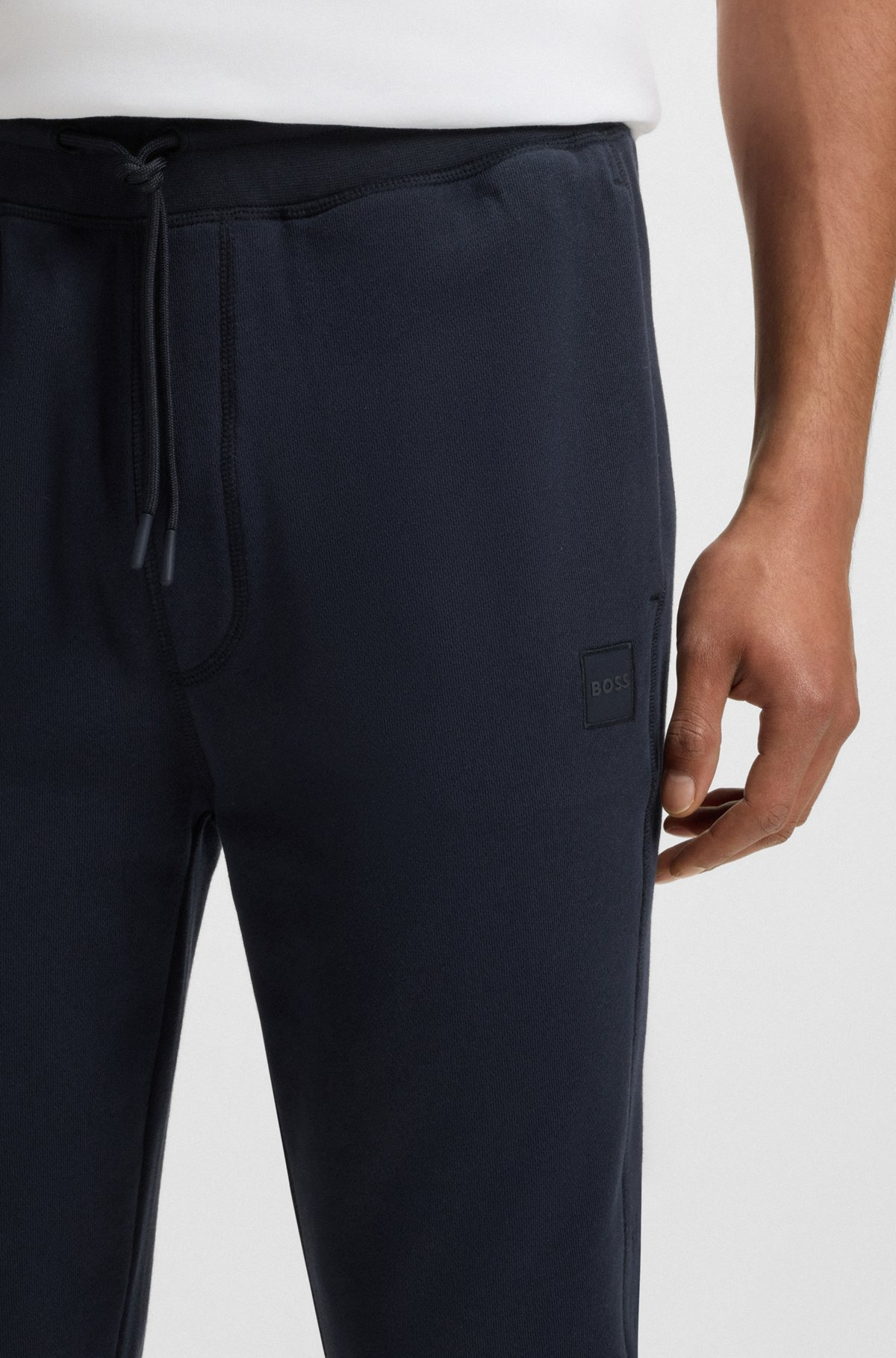 COTTON-TERRY TRACKSUIT BOTTOMS WITH LOGO PATCH - 3
