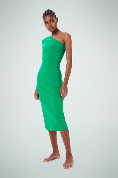 Victoria Beckham VB Body Fitted Midi Skirt in Green outlook