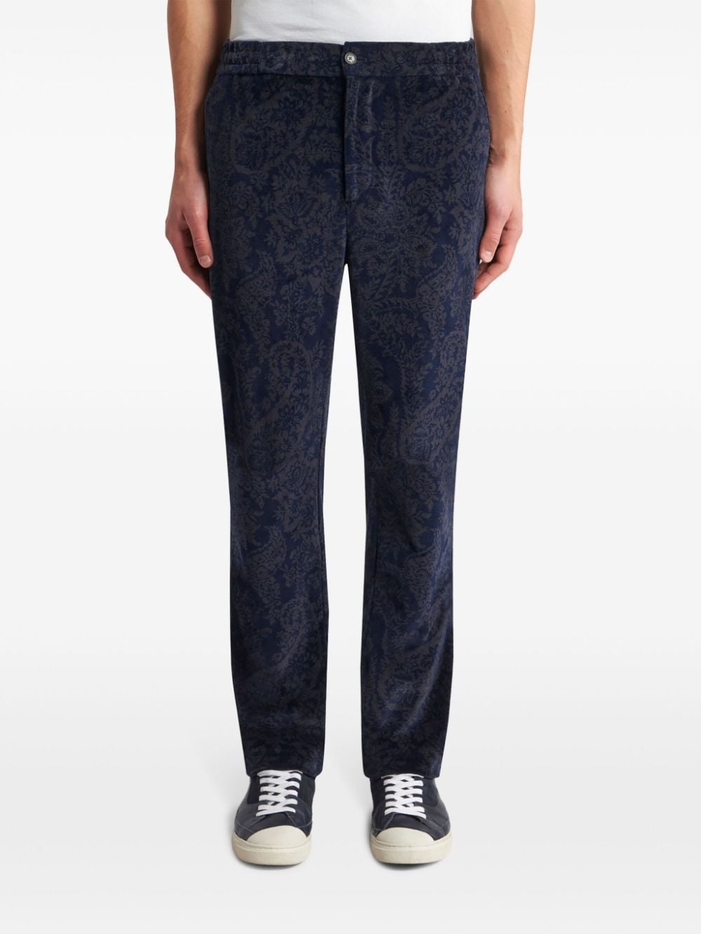 paisley-jacquard slim-cut trousers - 3