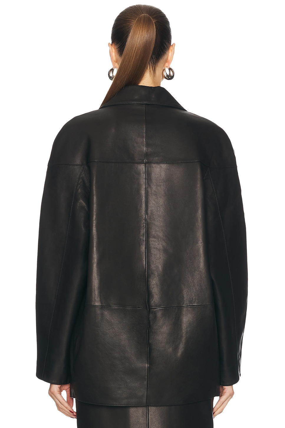 Slouchy Leather Blazer - 4