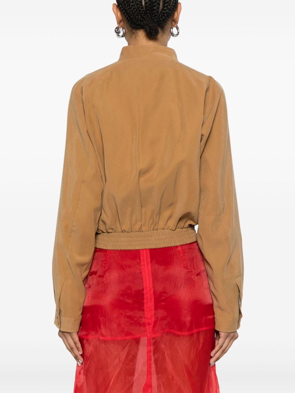 cropped tailoring bomber jacket - 4