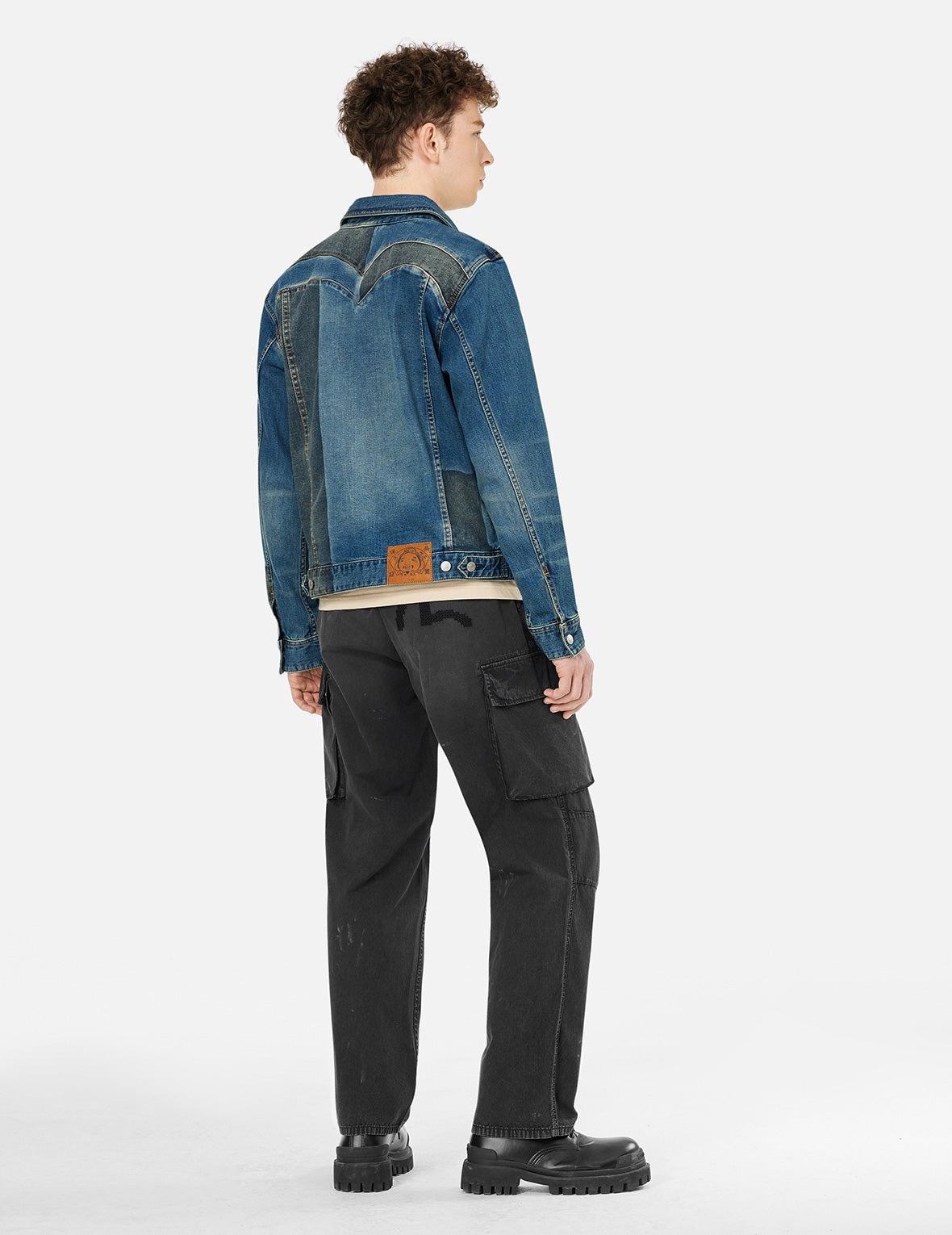 Two-tone Daicock Inserted Regular Fit Denim Jacket - 4
