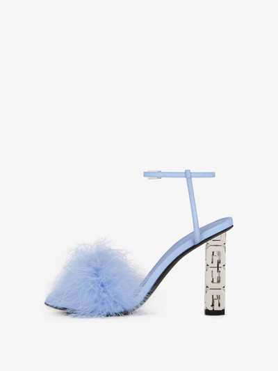 Givenchy G CUBE SANDALS IN LEATHER WITH FEATHERS outlook