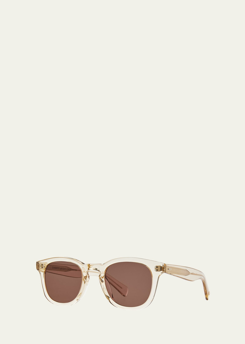 Garrett Leight Men's Kinney II Round Transparent Sunglasses outlook