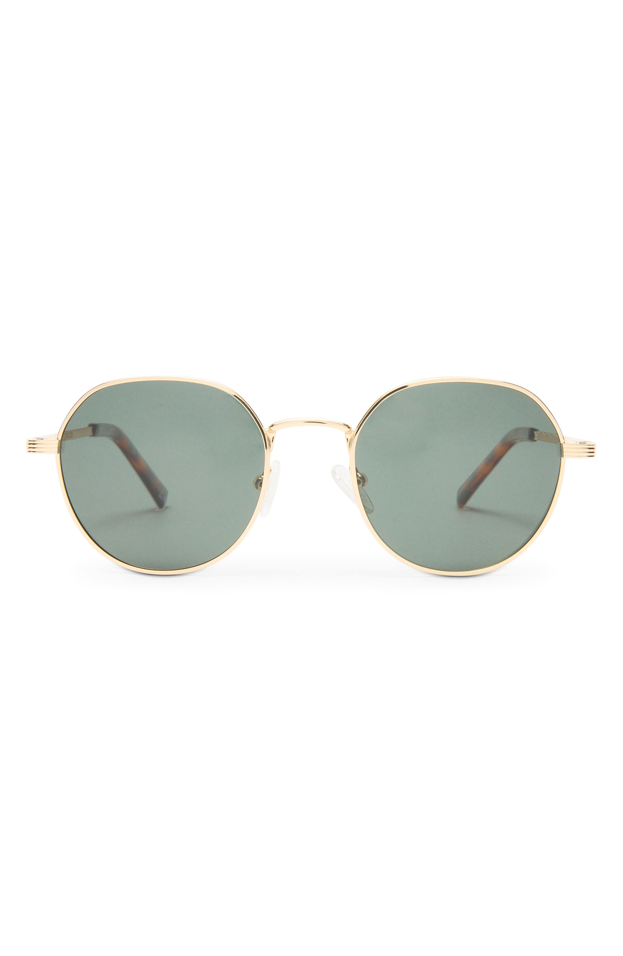 Le Specs Odyssey Round Sunglasses in Gold/Khaki Mono Pol at Nordstrom - 1
