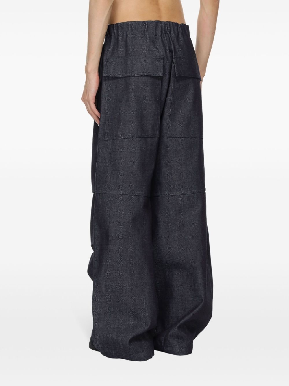 elasticated denim trousers - 5
