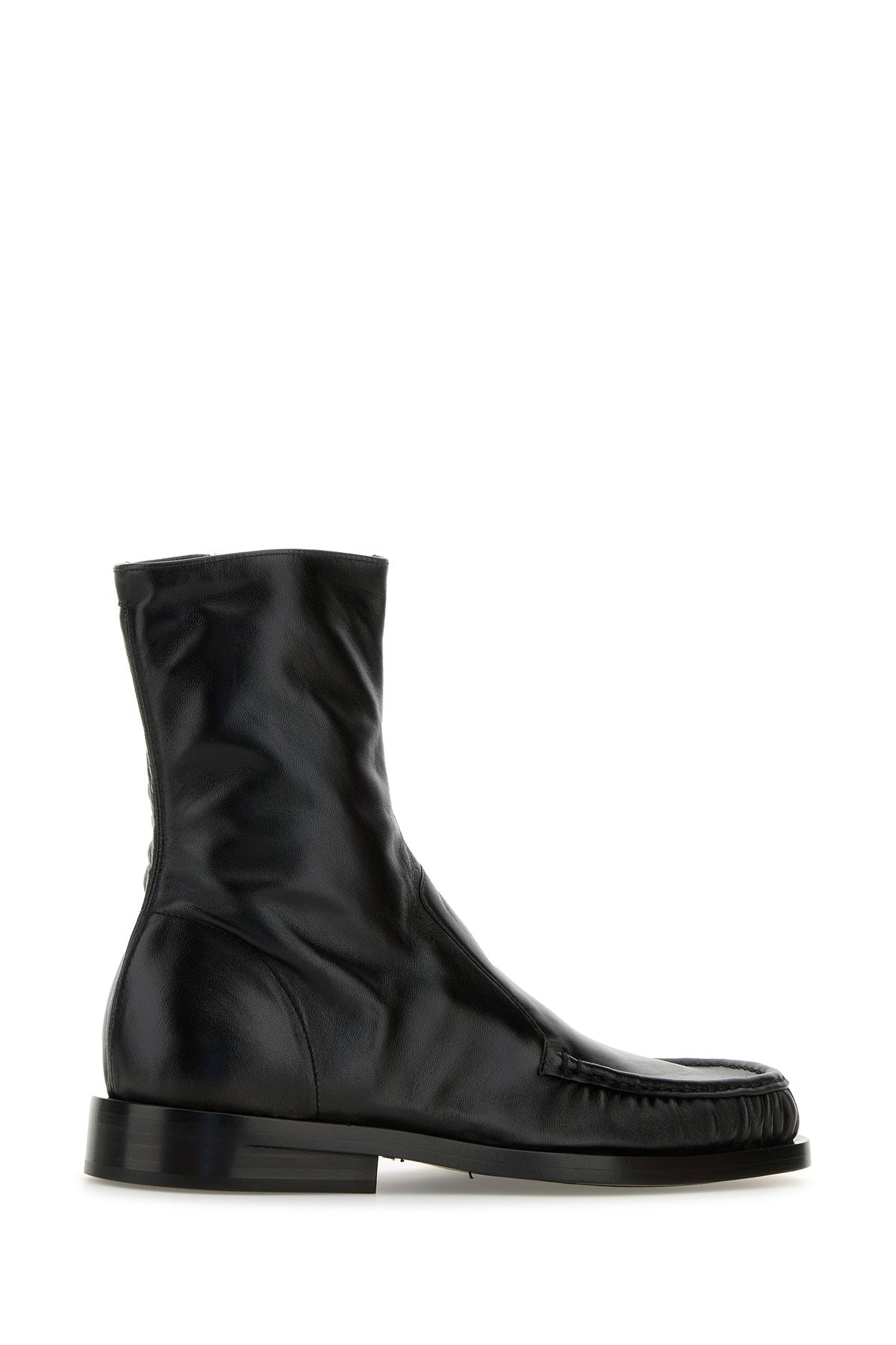 Black leather ankle boots - 3