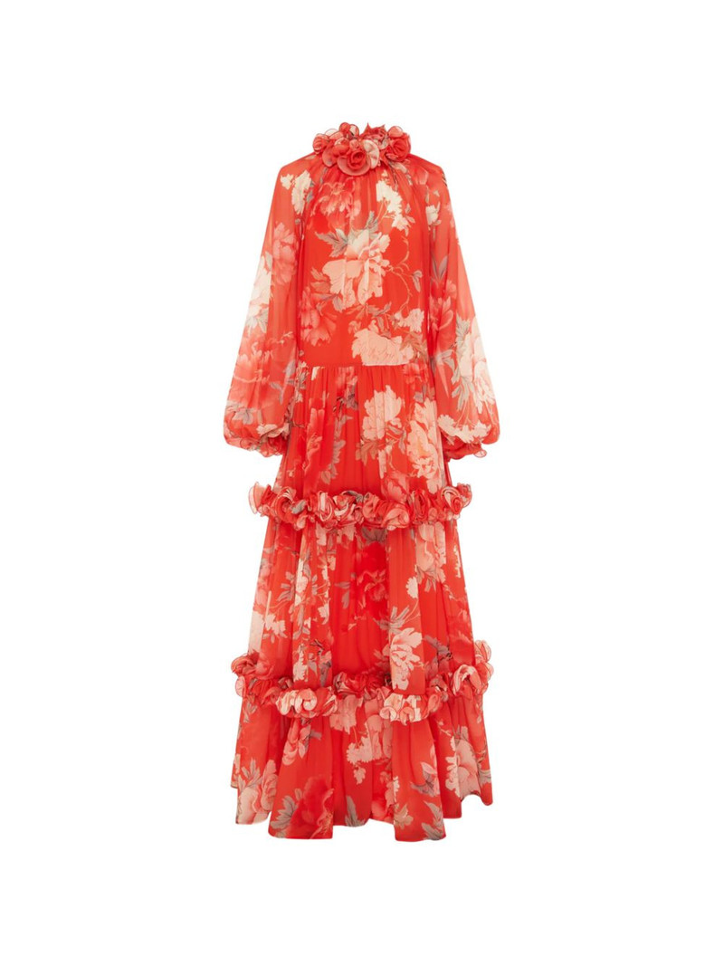 Angela ruffled floral maxi dress 1