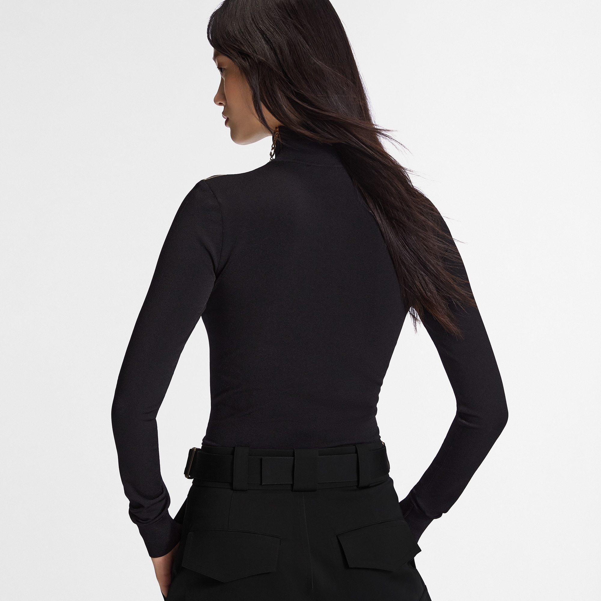 Shoulder Detail Turtleneck Sweater - 2