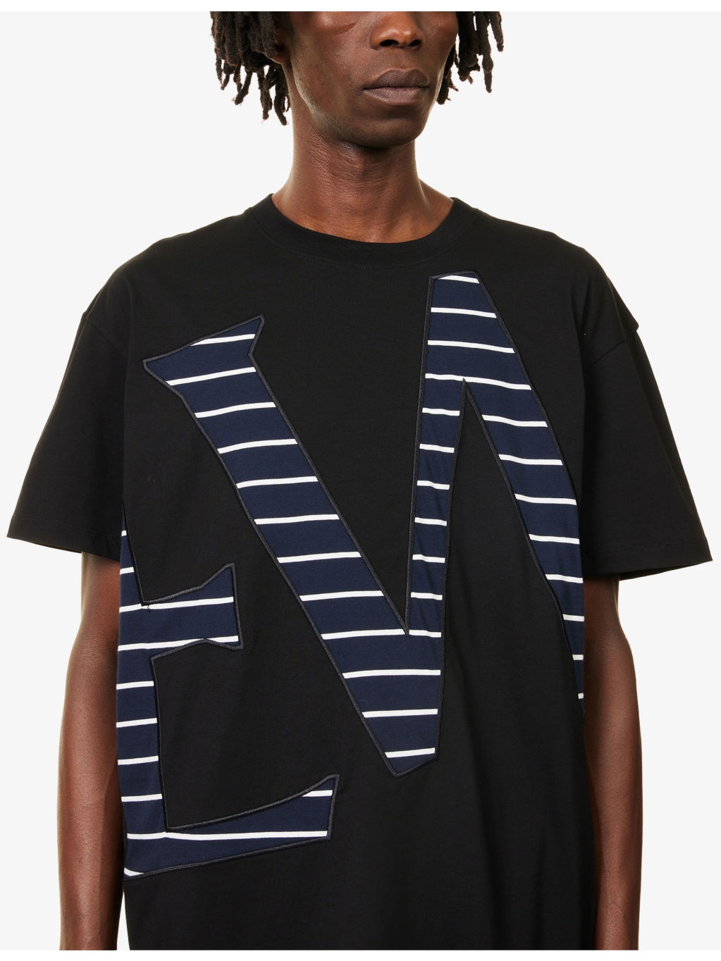 Striped-Patch Relaxed-Fit Cotton-Jersey T-Shirt - 5