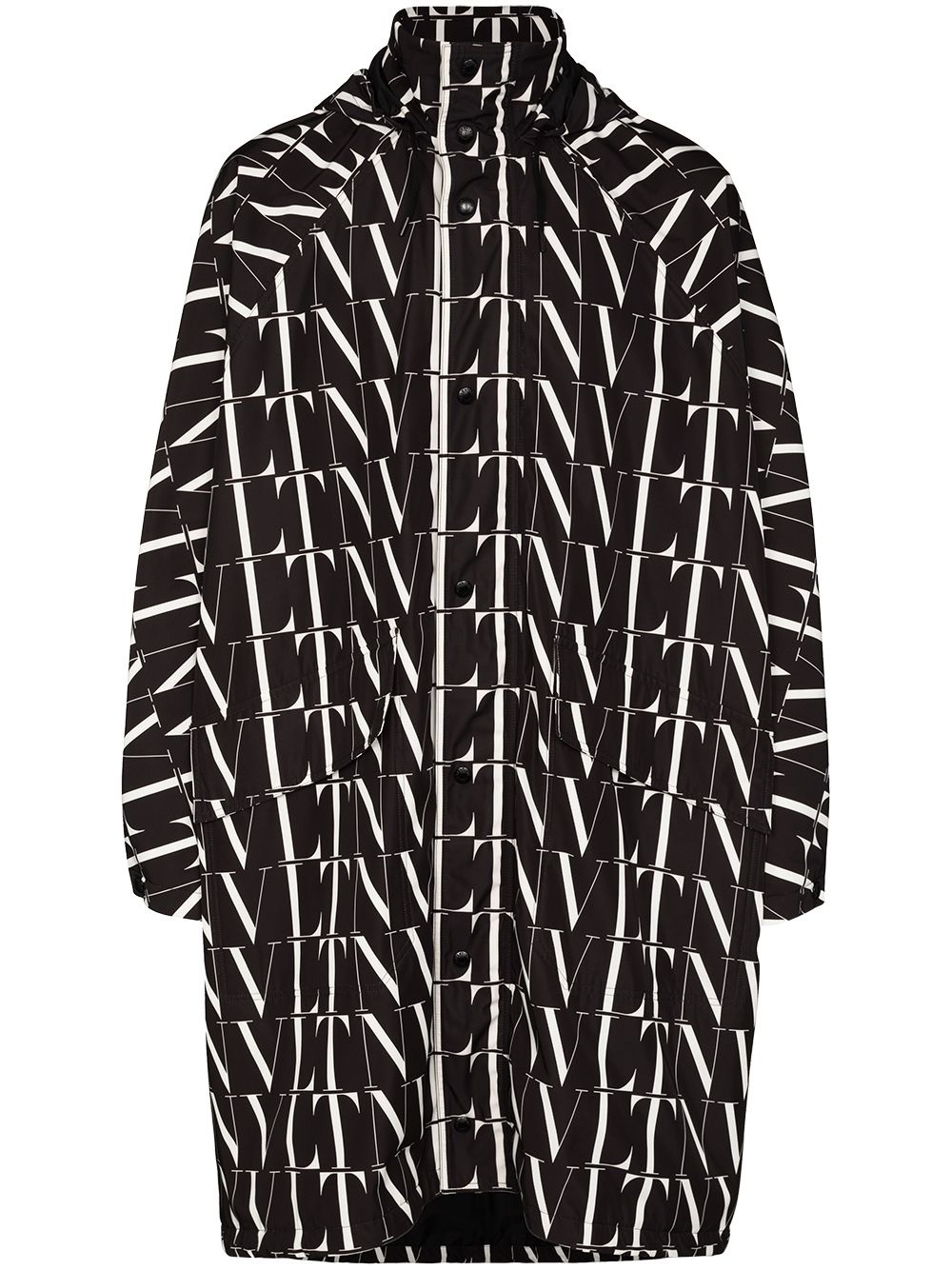 hooded VLTN logo-print lightweight jacket - 1