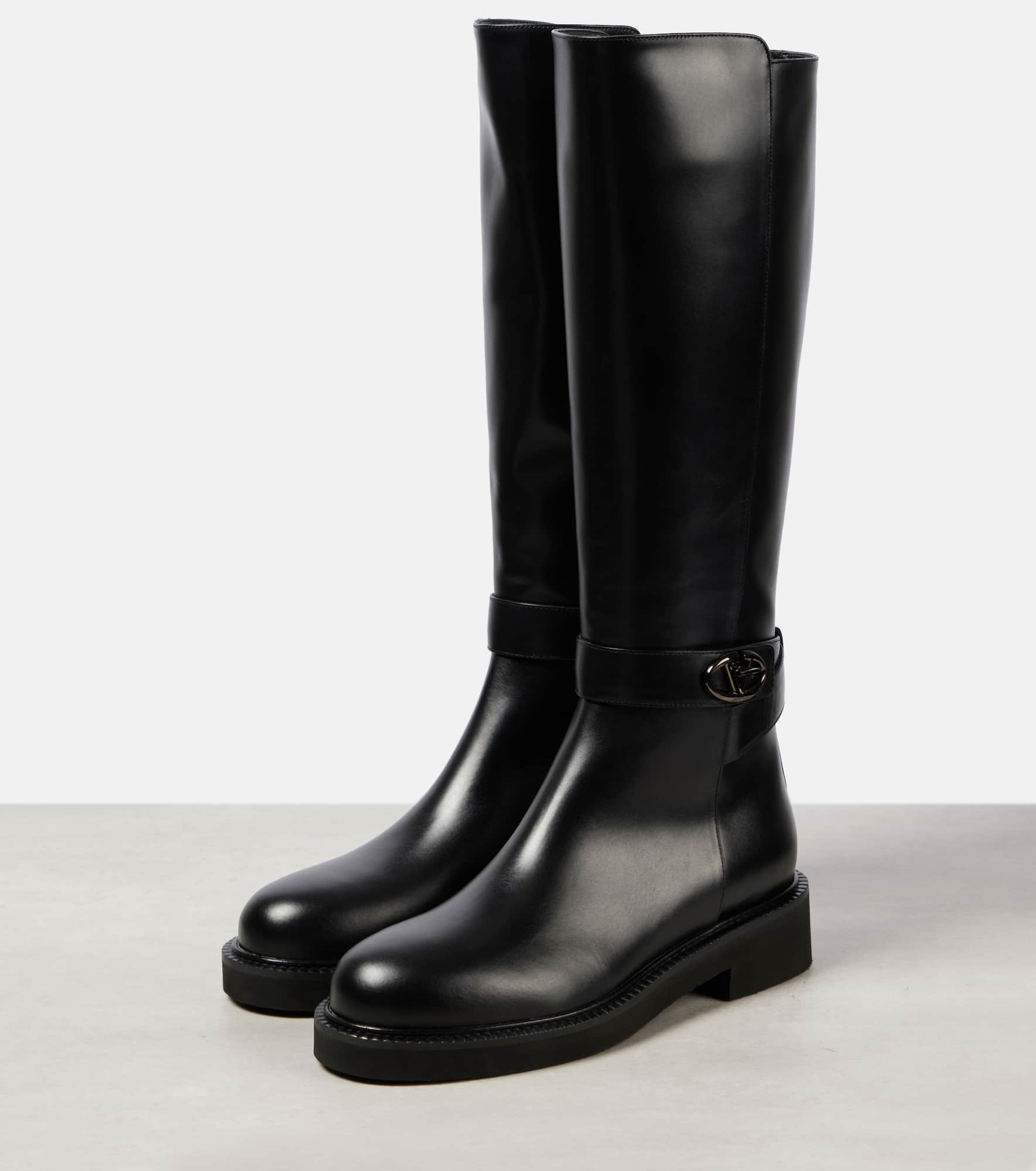 VLogo Locker leather knee-high boots - 2