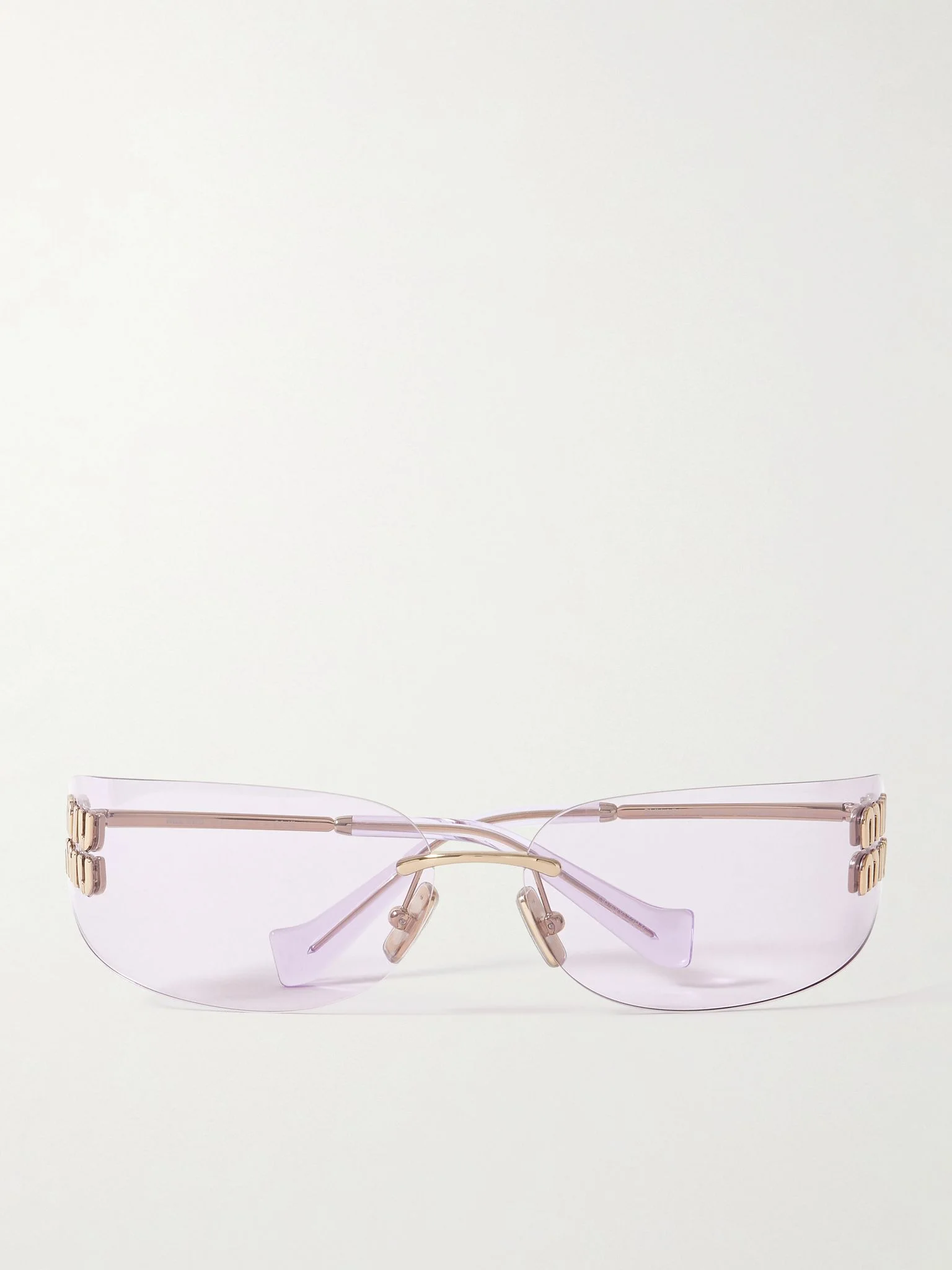 D-frame gold-tone sunglasses Pink - 1