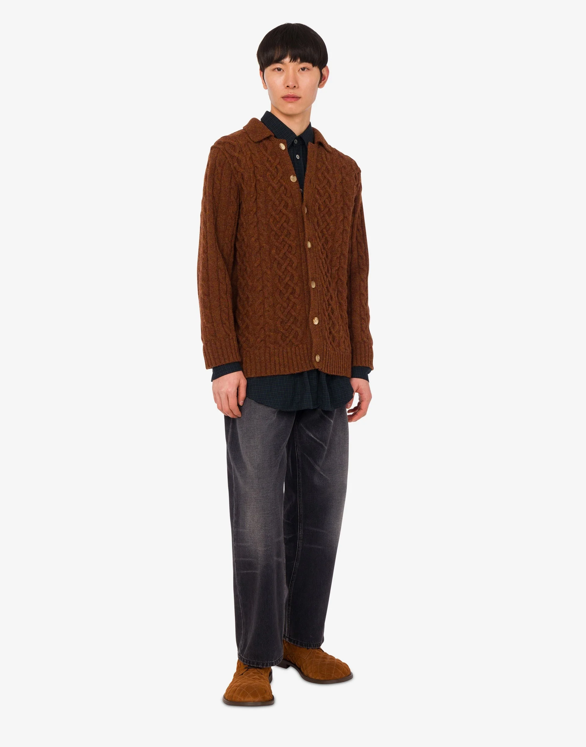 SHETLAND WOOL CARDIGAN - 1