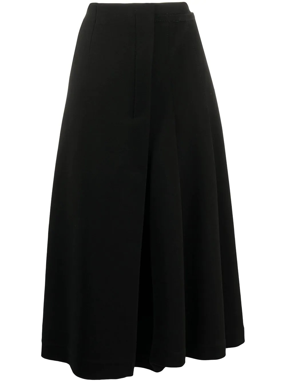 asymmetric pleated midi-skirt - 1