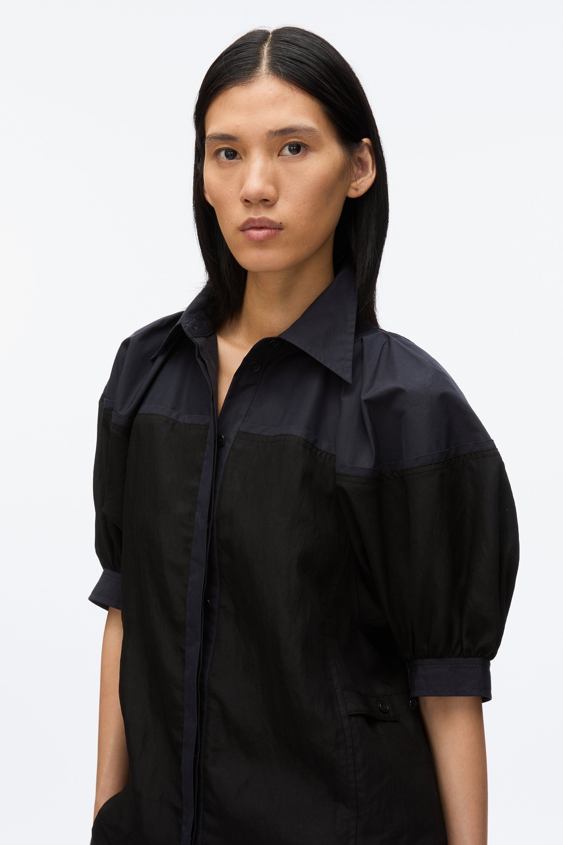 Lantern Sleeve Combo Shirt - 5