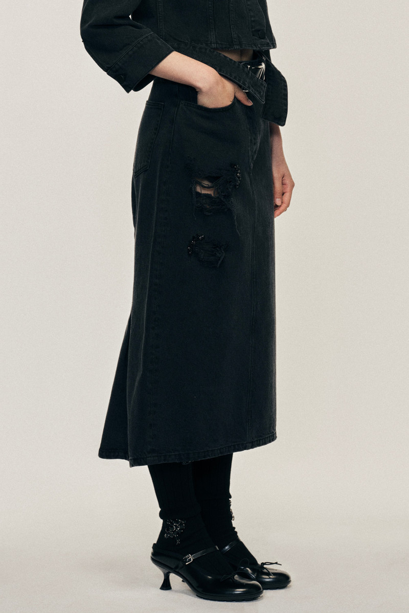 Embellished Kick Back Flare Skirt 3