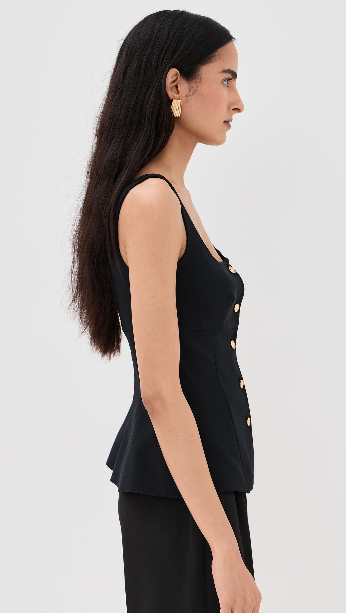 Square Neck Button Front Top - 3