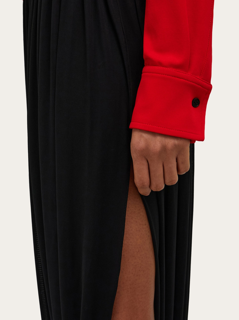 Viscose shirt dress with gathered skirt 7