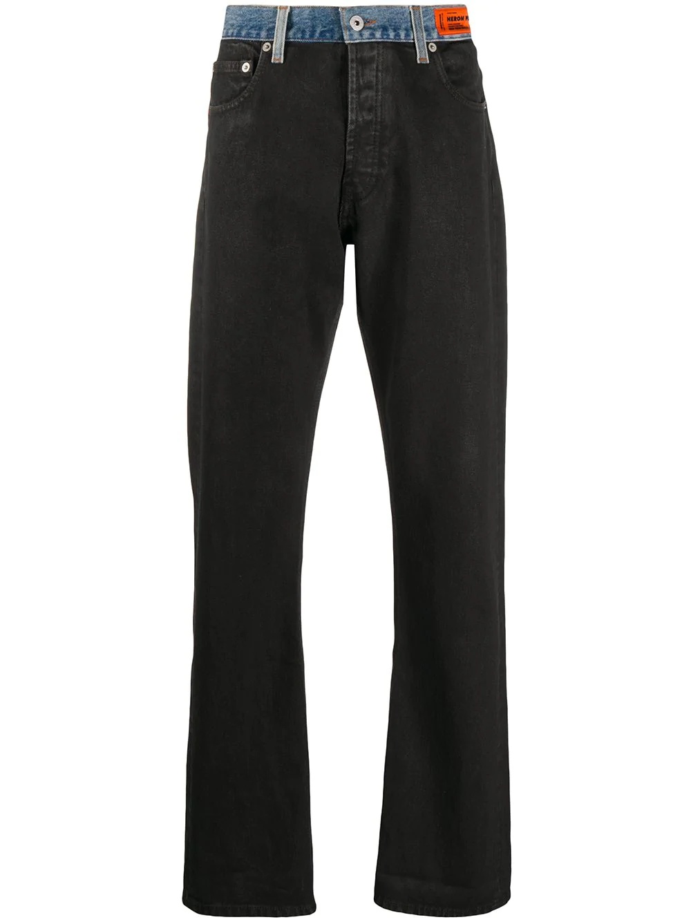 panelled straight-leg jeans - 1