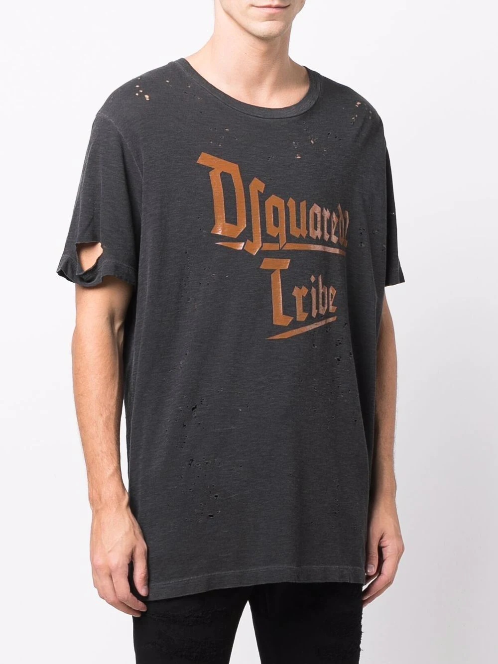 distressed logo-print T-shirt - 3