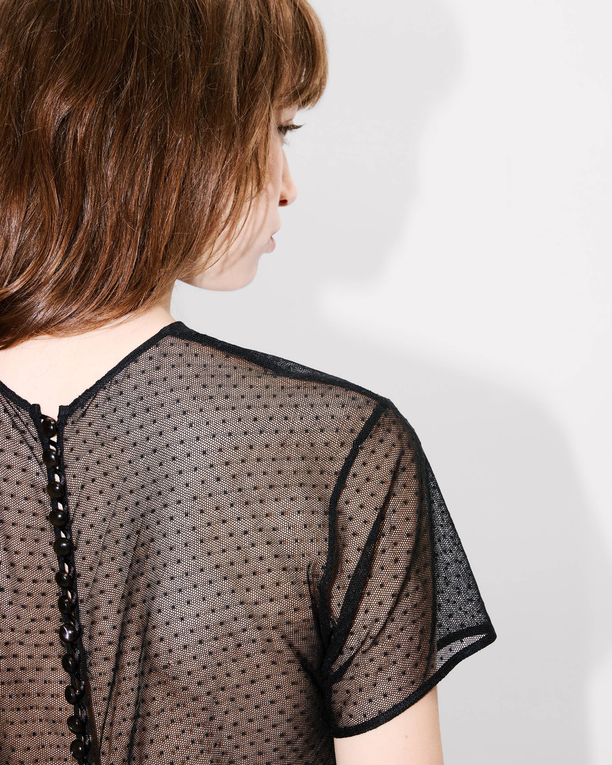 Cropped top in plumetis - 8