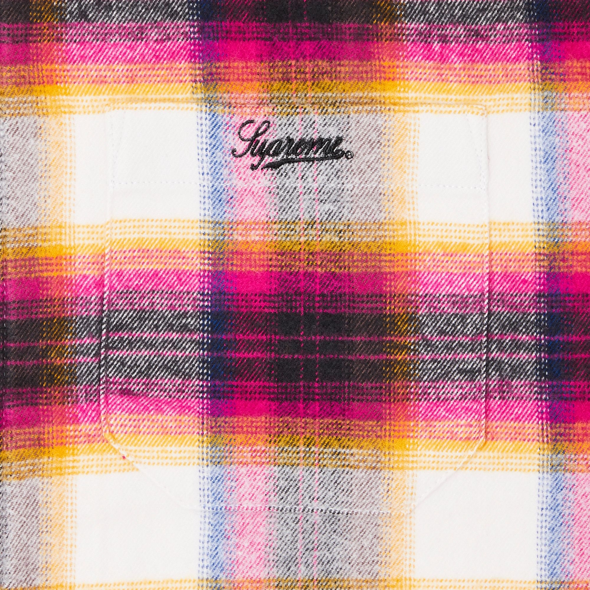 Supreme Shadow Plaid Flannel Zip Up Shirt 'White' - 3