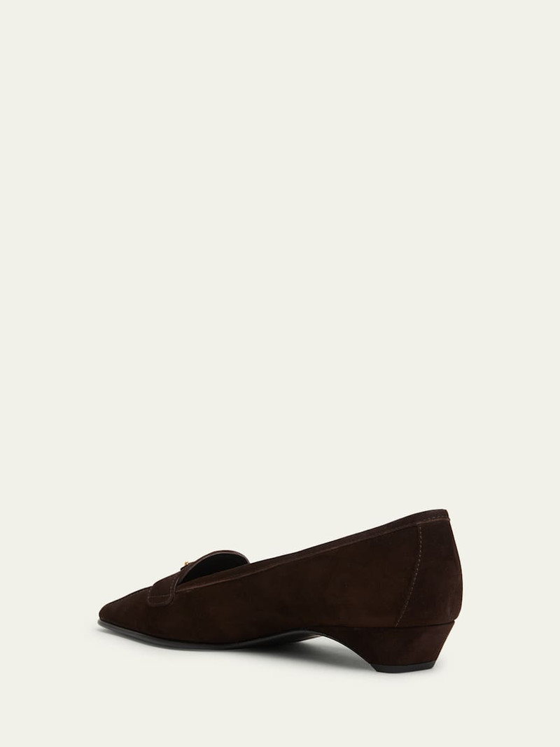 Prada Suede Pointed-Toe Loafers outlook