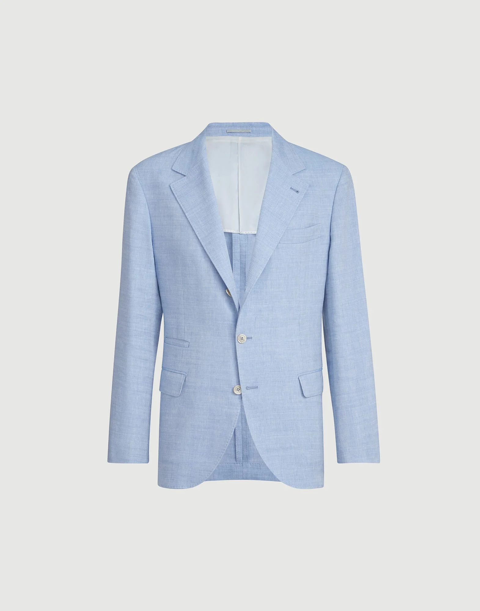 Linen and virgin wool chevron deconstructed blazer - 1
