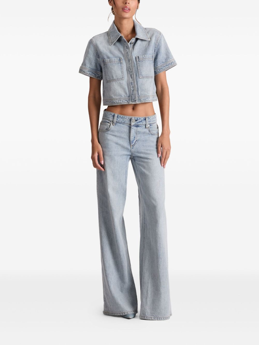 short-sleeve denim shirt - 2