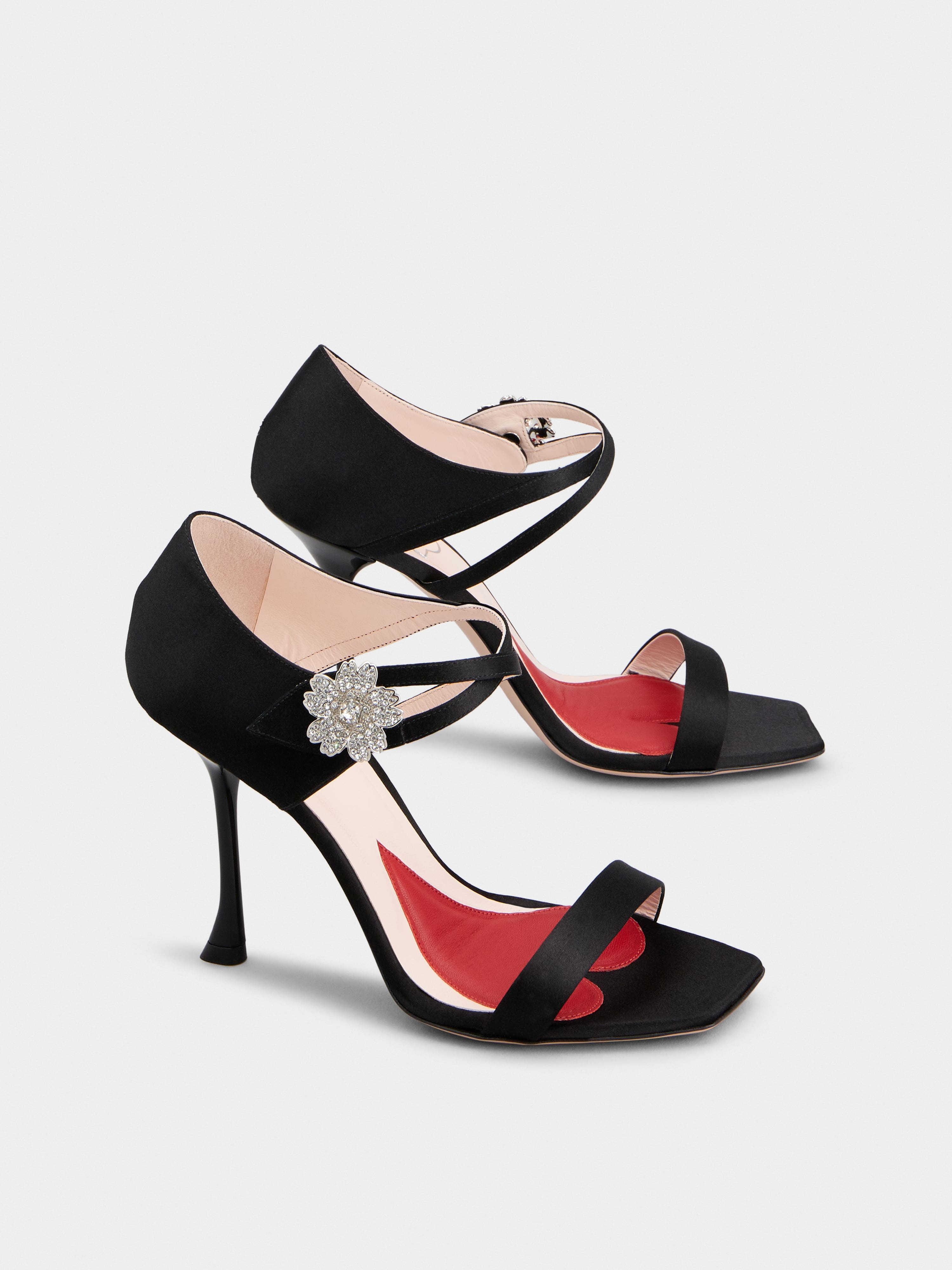 I Love Vivier Daisy Strass Sandals in Satin - 2