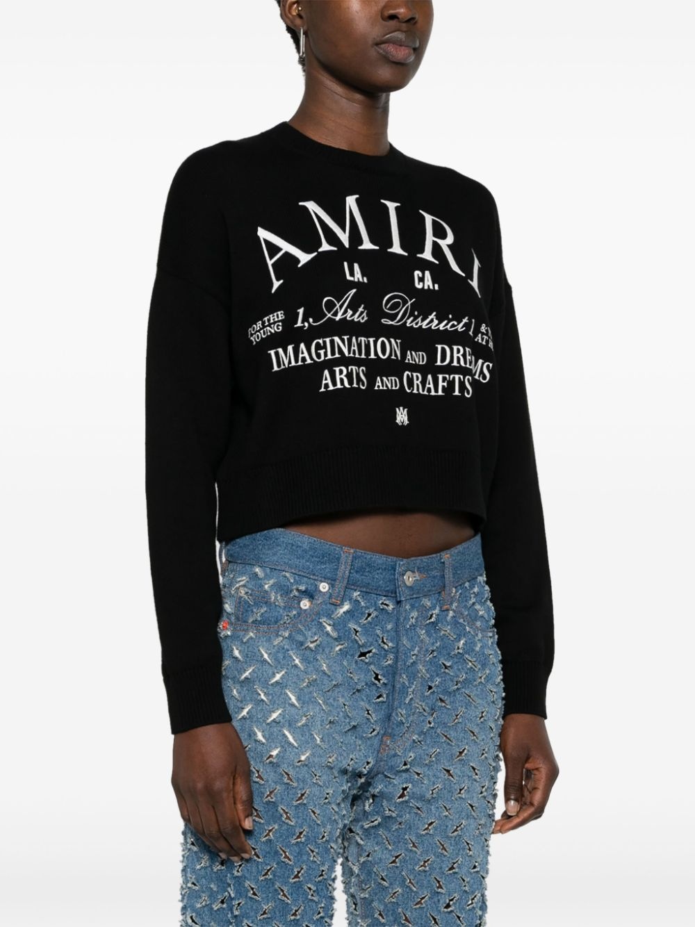 logo-embroidered cotton jumper - 3