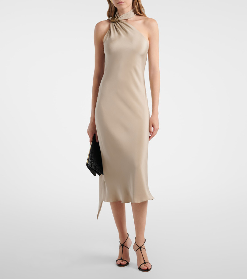 Max Mara Elegante one-shoulder silk crêpe midi dress outlook