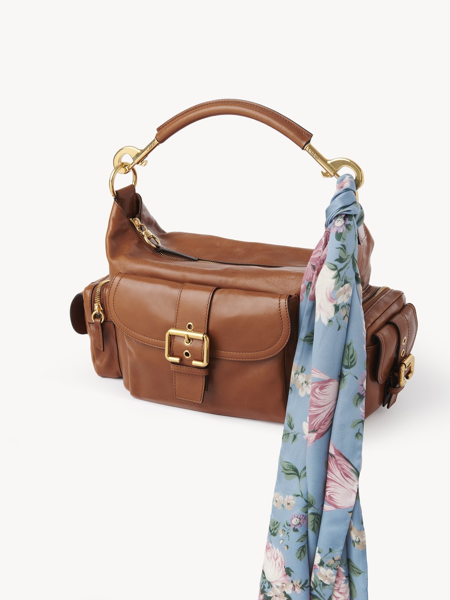 THE CHLOÉ PEONIES WIDE BANDEAU SCARF IN SILK CHARMEUSE - 4