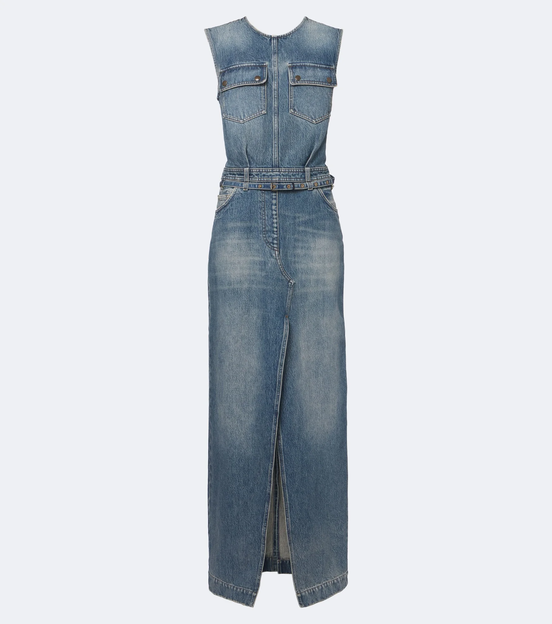 Denim faded maxi dress - 1