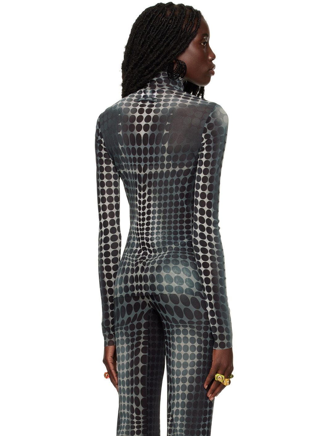 SSENSE Exclusive Gray Dots Turtleneck - 3