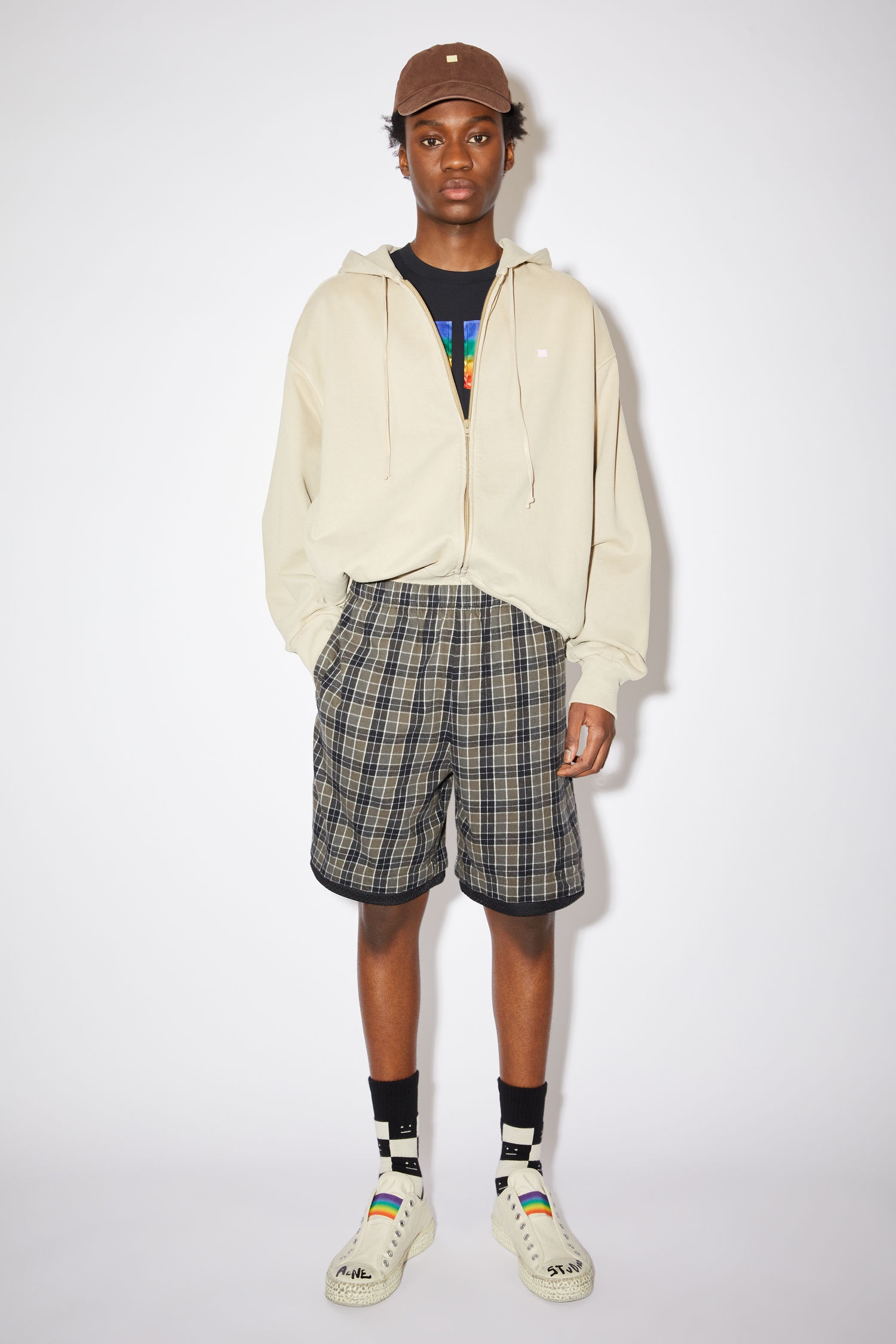 Flannel shorts - Black/grey - 2