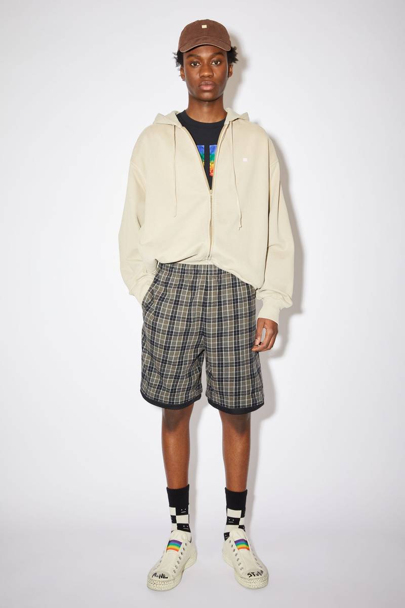 Acne Studios Flannel shorts - Black/grey outlook