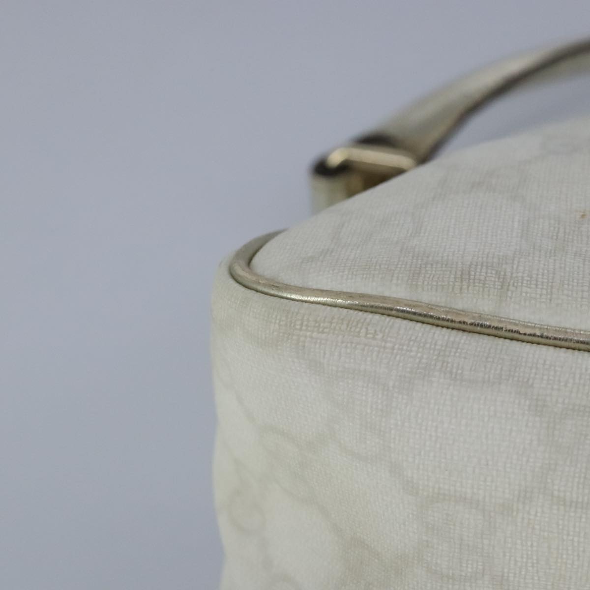 GUCCI GG Supreme Hand Bag Pvc Leather White Gold - 16