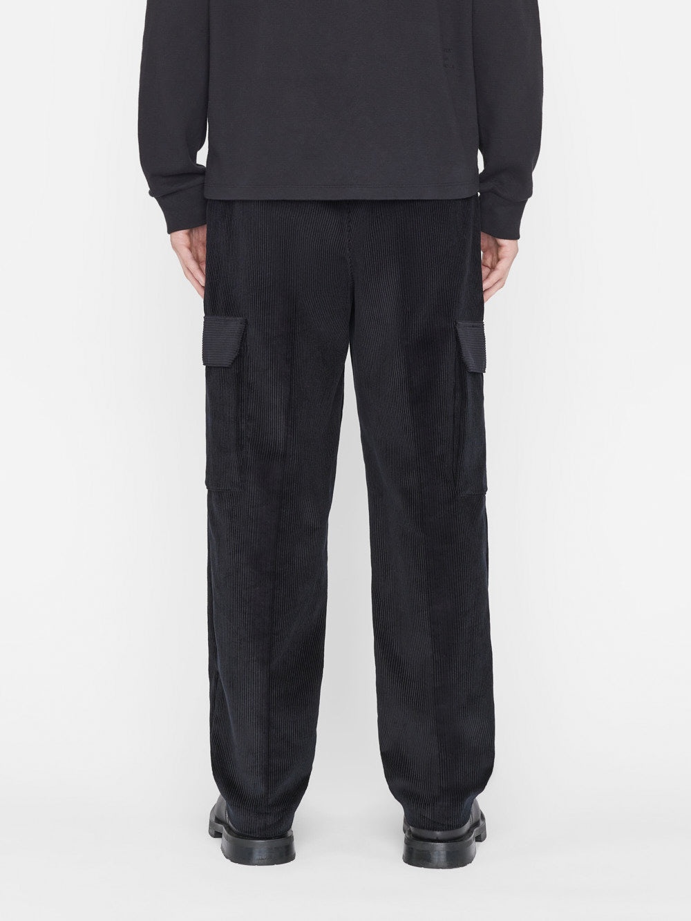 Wide Wale Corduroy Cargo Pants in Noir - 6