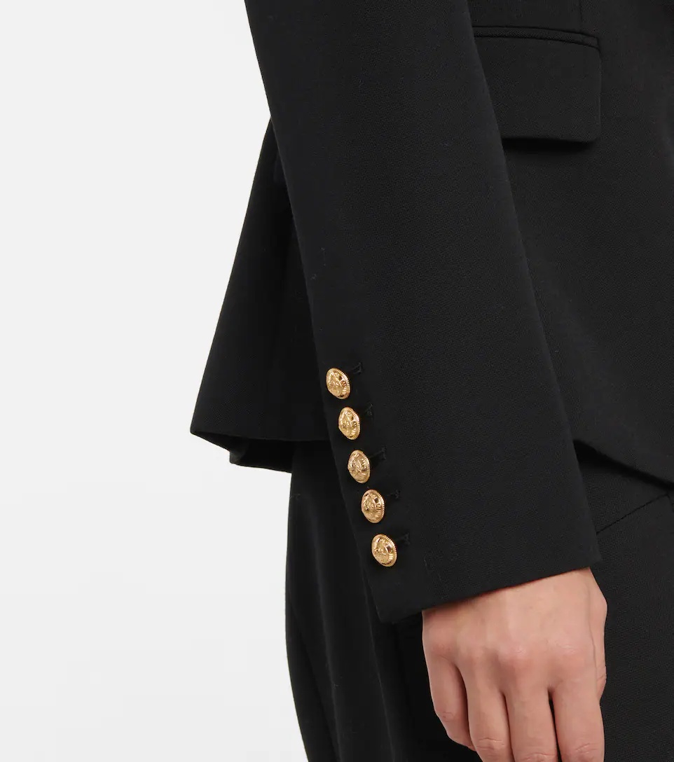 Double-breasted wool blazer - 5