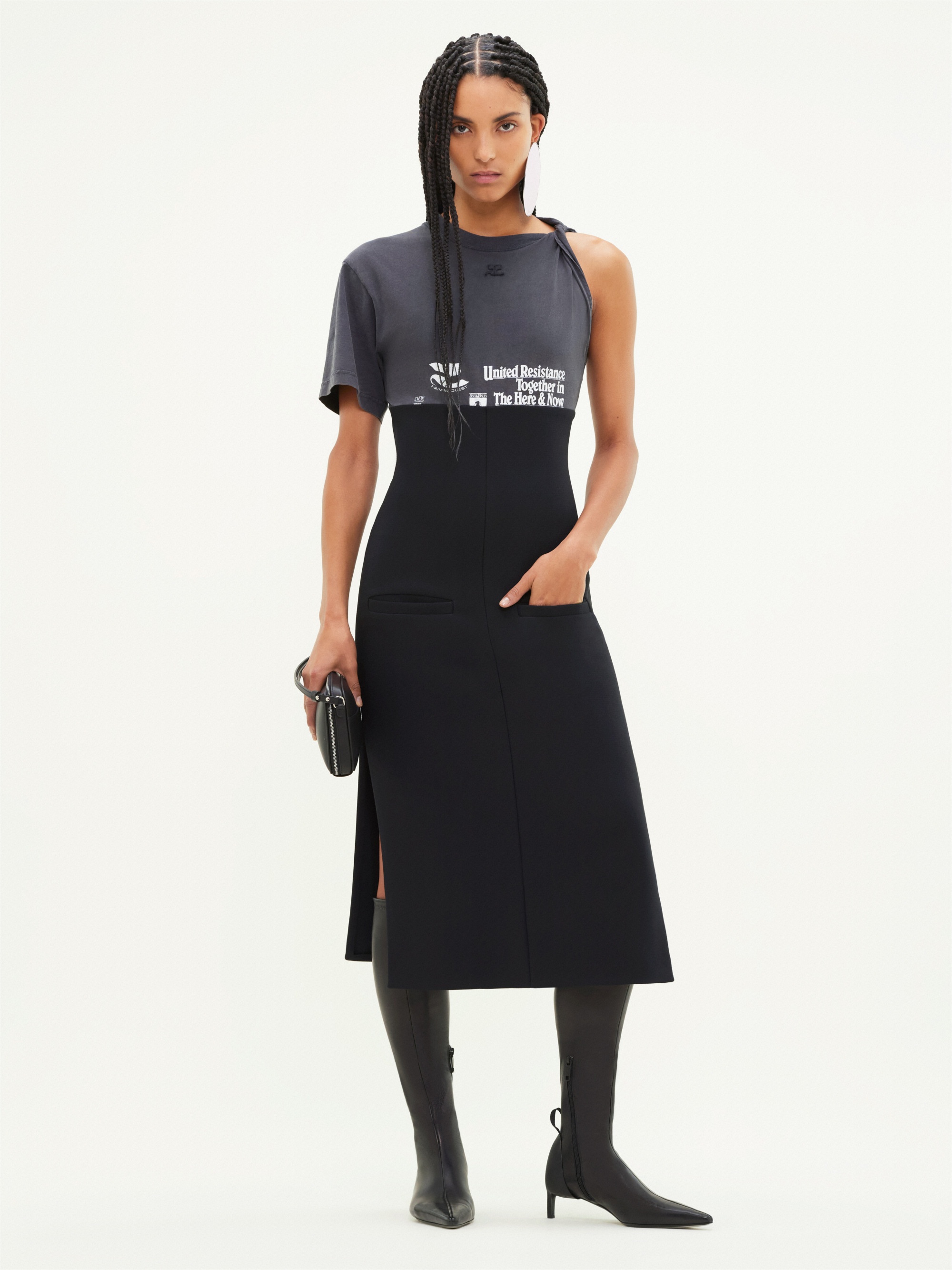 TWISTED BIGOUT T-SHIRT DRESS - 2